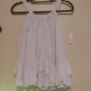 Lulu's White Ruffle Hem Tank